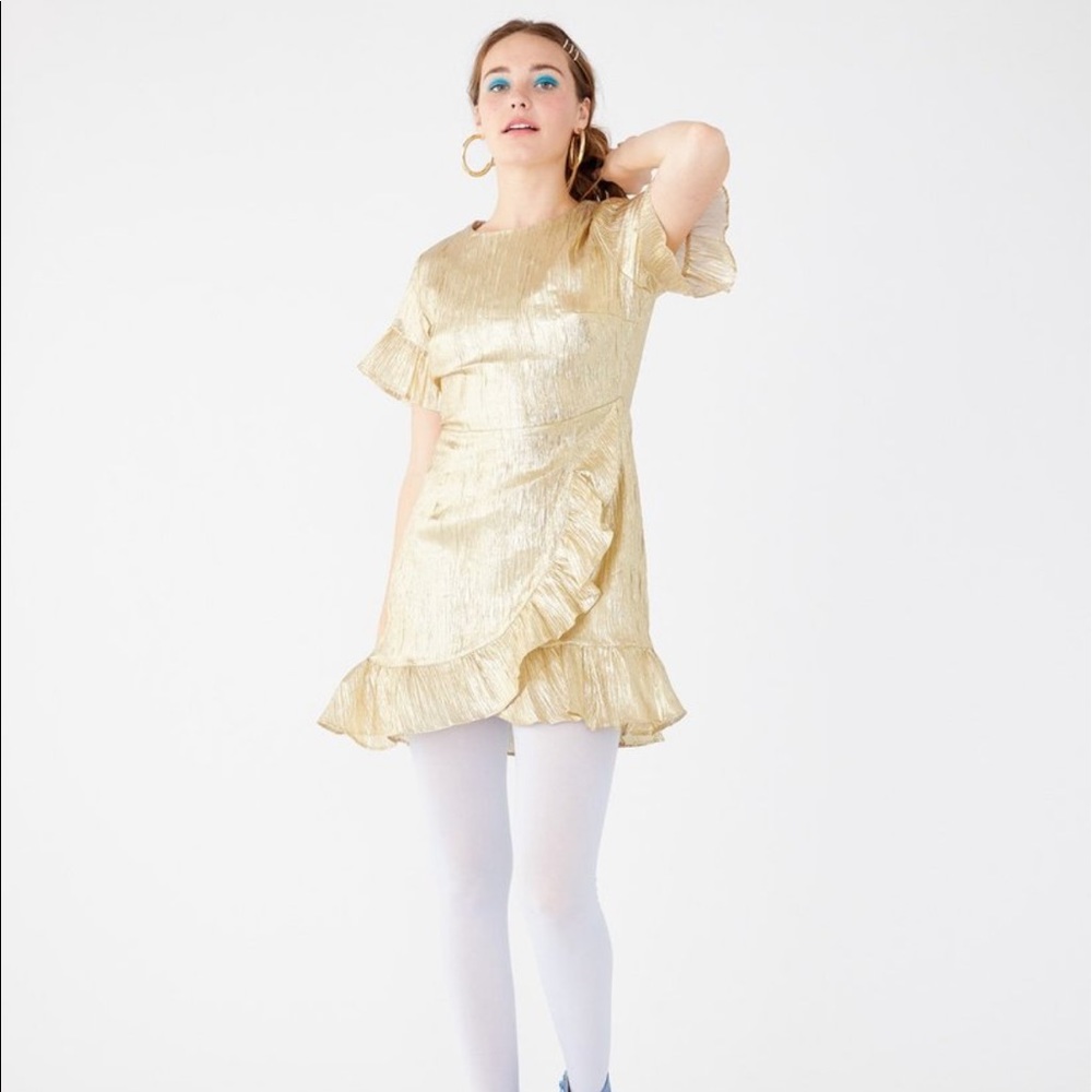MYLAR MINI DRESS - GOLD